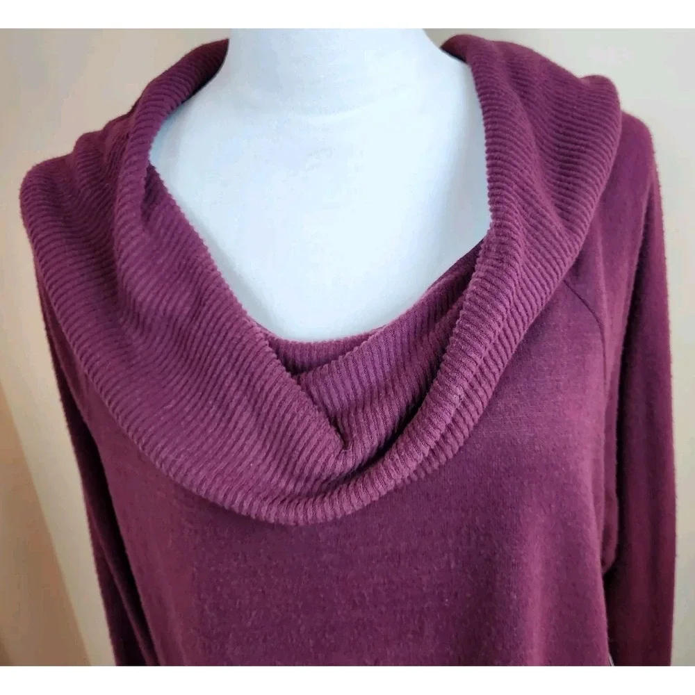 Rafaella Womens XLP‎ Petite  Cable Knit Sweater Burgundy Casual Soft Top NEW NWT